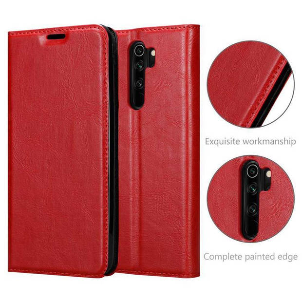 Cadorabo Hoesje geschikt voor Xiaomi RedMi NOTE 8 PRO in APPEL ROOD - Beschermhoes Case magnetische sluiting Cover