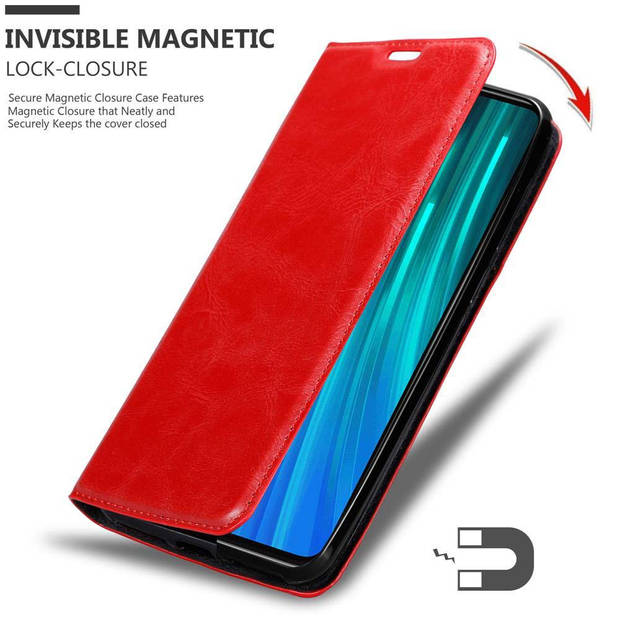 Cadorabo Hoesje geschikt voor Xiaomi RedMi NOTE 8 PRO in APPEL ROOD - Beschermhoes Case magnetische sluiting Cover