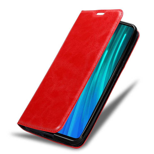 Cadorabo Hoesje geschikt voor Xiaomi RedMi NOTE 8 PRO in APPEL ROOD - Beschermhoes Case magnetische sluiting Cover