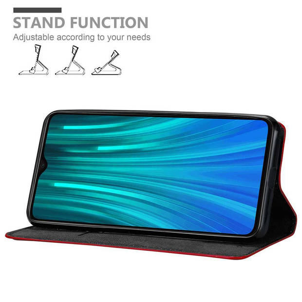 Cadorabo Hoesje geschikt voor Xiaomi RedMi NOTE 8 PRO in APPEL ROOD - Beschermhoes Case magnetische sluiting Cover