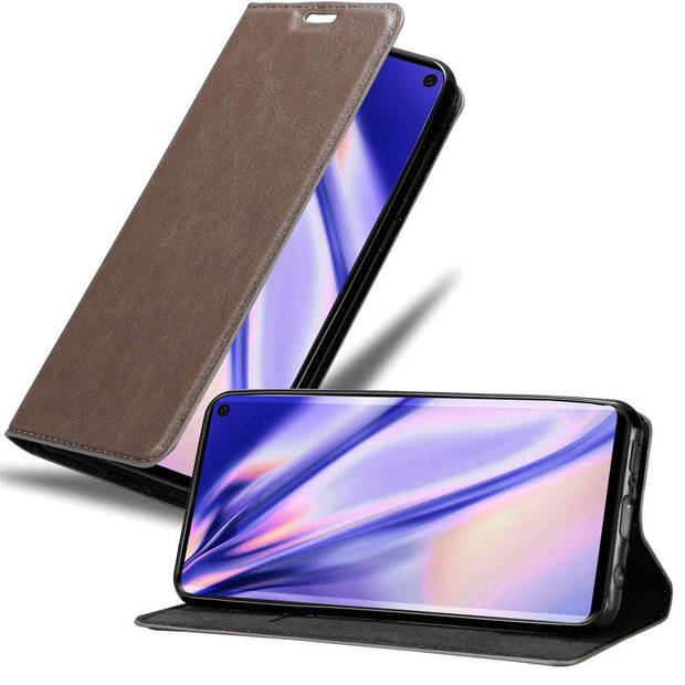 Cadorabo Hoesje geschikt voor Samsung Galaxy S10 4G in KOFFIE BRUIN - Beschermhoes Case magnetische sluiting Cover