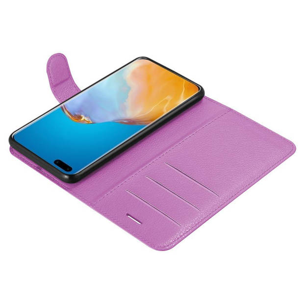 Cadorabo Hoesje geschikt voor Huawei P40 PRO / P40 PRO+ in MANGAAN PAARS - Beschermhoes Cover magnetische sluiting Case