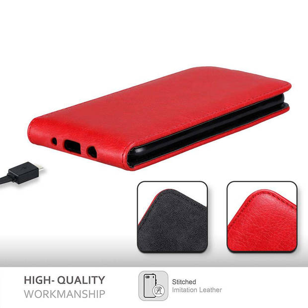 Cadorabo Hoesje geschikt voor Samsung Galaxy J7 2015 in APPEL ROOD - Beschermhoes Flip Case Cover magnetische sluiting