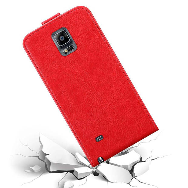 Cadorabo Hoesje geschikt voor Samsung Galaxy NOTE 4 in APPEL ROOD - Beschermhoes Flip Case Cover magnetische sluiting