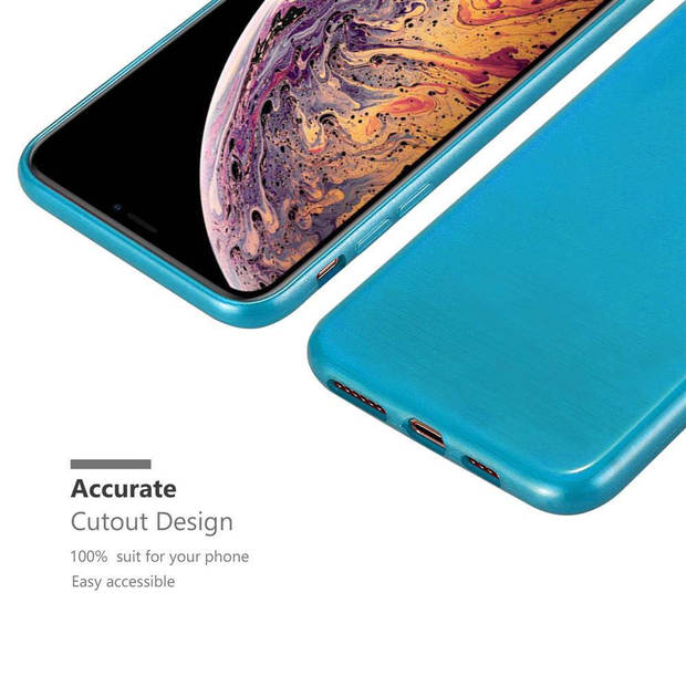 Cadorabo Hoesje geschikt voor Apple iPhone XS MAX in TURKOOIS - Beschermhoes TPU silicone Case Cover Brushed