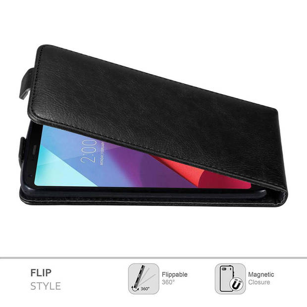 Cadorabo Hoesje geschikt voor LG G6 in ZWARTE NACHT - Beschermhoes Flip Case Cover magnetische sluiting