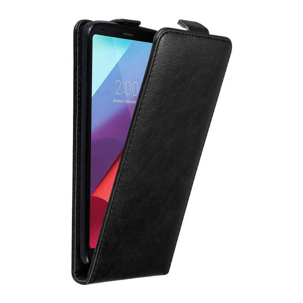 Cadorabo Hoesje geschikt voor LG G6 in ZWARTE NACHT - Beschermhoes Flip Case Cover magnetische sluiting