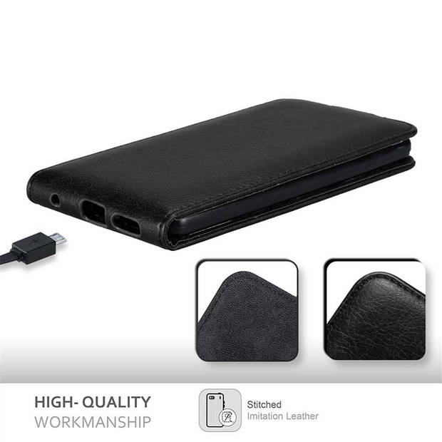 Cadorabo Hoesje geschikt voor LG G6 in ZWARTE NACHT - Beschermhoes Flip Case Cover magnetische sluiting