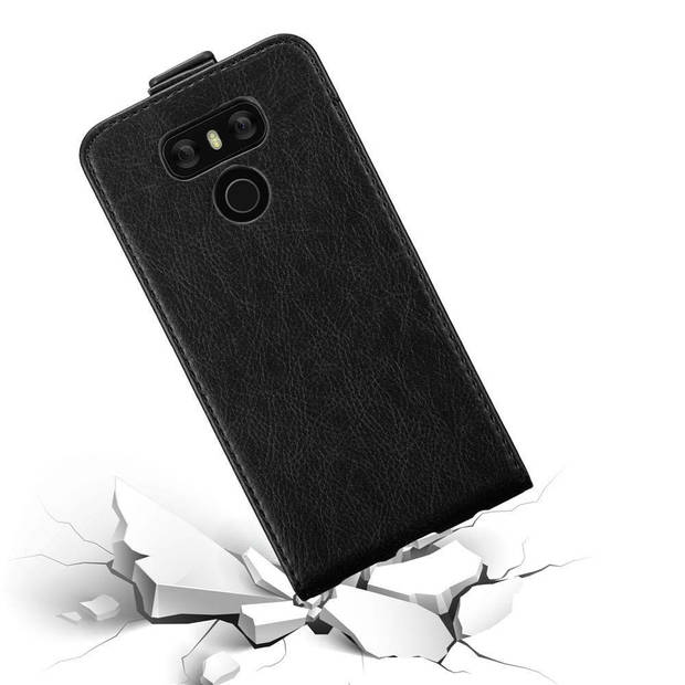 Cadorabo Hoesje geschikt voor LG G6 in ZWARTE NACHT - Beschermhoes Flip Case Cover magnetische sluiting