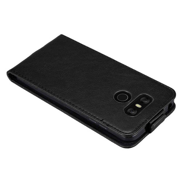 Cadorabo Hoesje geschikt voor LG G6 in ZWARTE NACHT - Beschermhoes Flip Case Cover magnetische sluiting