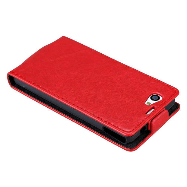 Cadorabo Hoesje geschikt voor Sony Xperia Z1 COMPACT in APPEL ROOD - Beschermhoes Flip Case Cover magnetische sluiting