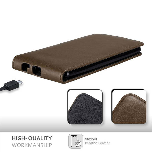 Cadorabo Hoesje geschikt voor LG G4 / G4 PLUS in KOFFIE BRUIN - Beschermhoes Flip Case Cover magnetische sluiting