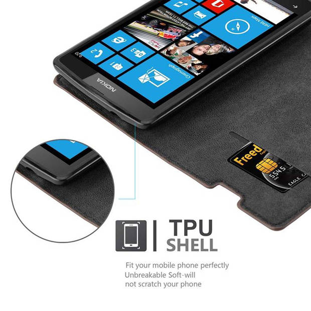 Cadorabo Hoesje geschikt voor Nokia Lumia 520 / 521 in KOFFIE BRUIN - Beschermhoes Case magnetische sluiting Cover