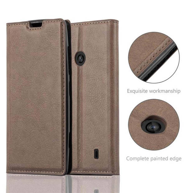 Cadorabo Hoesje geschikt voor Nokia Lumia 520 / 521 in KOFFIE BRUIN - Beschermhoes Case magnetische sluiting Cover