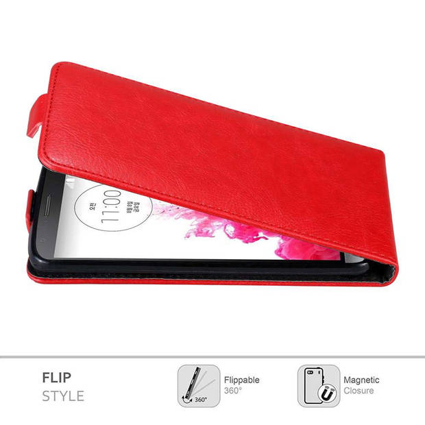 Cadorabo Hoesje geschikt voor LG G3 in APPEL ROOD - Beschermhoes Flip Case Cover magnetische sluiting