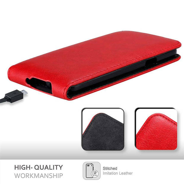 Cadorabo Hoesje geschikt voor Samsung Galaxy A3 2015 in APPEL ROOD - Beschermhoes Flip Case Cover magnetische sluiting