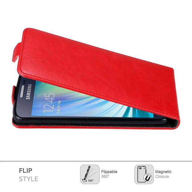 Cadorabo Hoesje geschikt voor Samsung Galaxy A3 2015 in APPEL ROOD - Beschermhoes Flip Case Cover magnetische sluiting