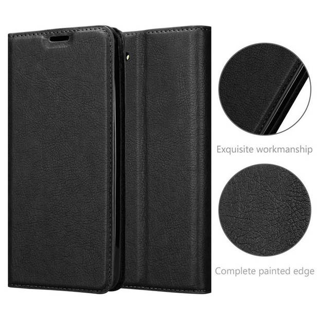 Cadorabo Hoesje geschikt voor Samsung Galaxy NOTE 10 in ZWARTE NACHT - Beschermhoes Case magnetische sluiting Cover