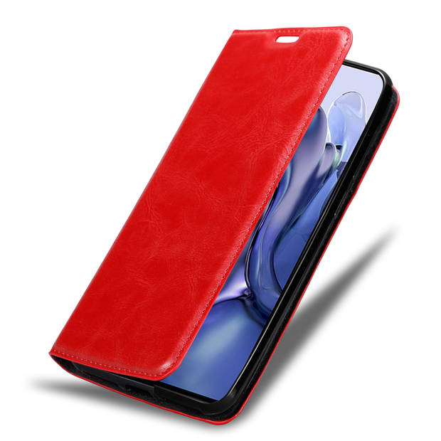 Cadorabo Hoesje geschikt voor Xiaomi 11T / 11T PRO in APPEL ROOD - Beschermhoes Case magnetische sluiting Cover