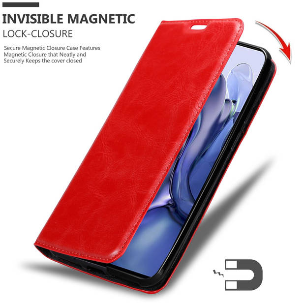 Cadorabo Hoesje geschikt voor Xiaomi 11T / 11T PRO in APPEL ROOD - Beschermhoes Case magnetische sluiting Cover