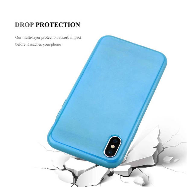 Cadorabo Hoesje geschikt voor Apple iPhone X / XS in TURKOOIS - Beschermhoes TPU silicone Case Cover Brushed