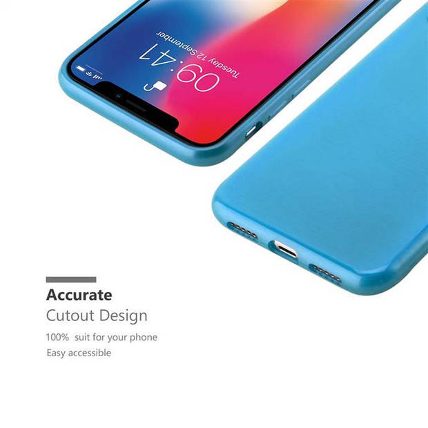 Cadorabo Hoesje geschikt voor Apple iPhone X / XS in TURKOOIS - Beschermhoes TPU silicone Case Cover Brushed