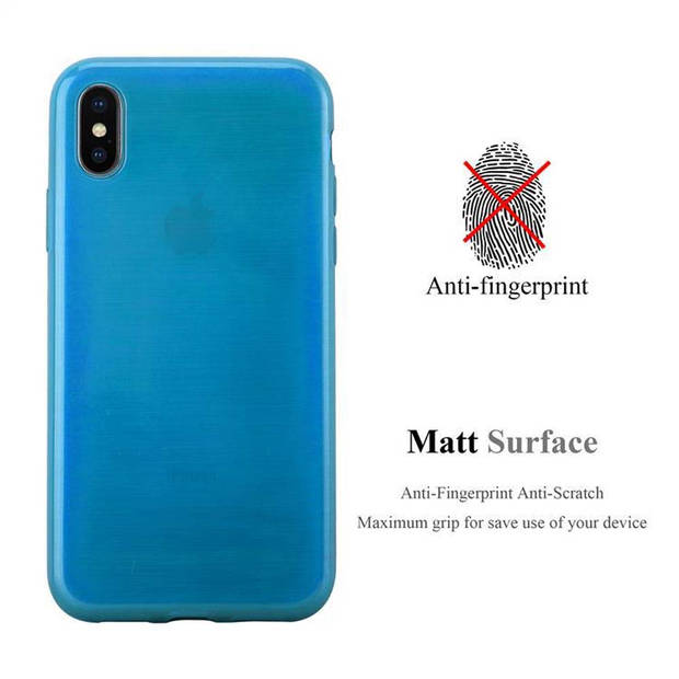 Cadorabo Hoesje geschikt voor Apple iPhone X / XS in TURKOOIS - Beschermhoes TPU silicone Case Cover Brushed