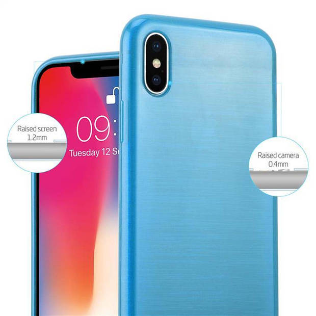 Cadorabo Hoesje geschikt voor Apple iPhone X / XS in TURKOOIS - Beschermhoes TPU silicone Case Cover Brushed