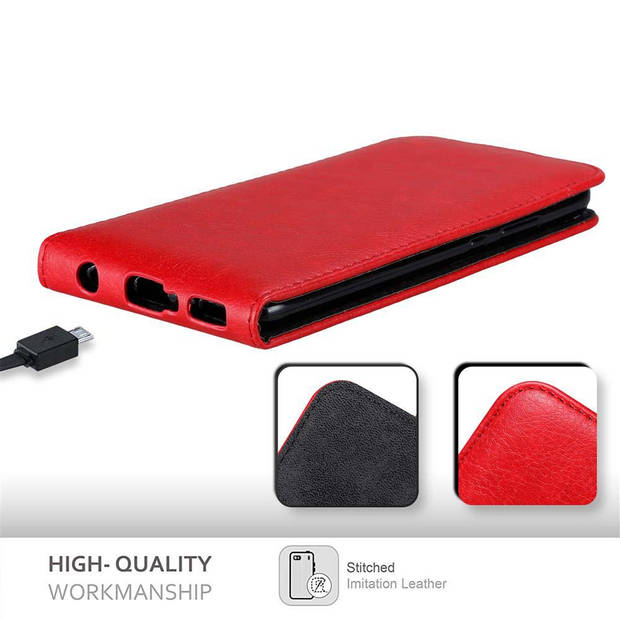 Cadorabo Hoesje geschikt voor Huawei P10 PLUS in APPEL ROOD - Beschermhoes Flip Case Cover magnetische sluiting