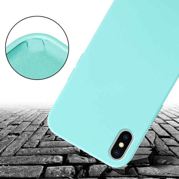 Cadorabo Mobiele telefoon ketting geschikt voor Apple iPhone X / XS Hoesje in LIQUID TURKOOIS - Silicone beschermhoes