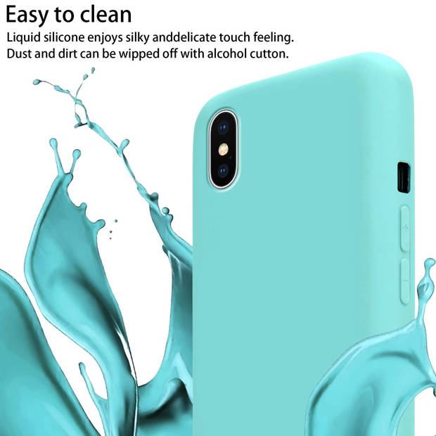 Cadorabo Mobiele telefoon ketting geschikt voor Apple iPhone X / XS Hoesje in LIQUID TURKOOIS - Silicone beschermhoes