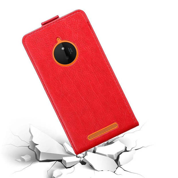 Cadorabo Hoesje geschikt voor Nokia Lumia 830 in APPEL ROOD - Beschermhoes Flip Case Cover magnetische sluiting