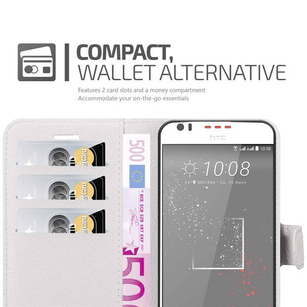 Cadorabo Hoesje geschikt voor HTC Desire 10 LIFESTYLE / Desire 825 in ARCTISCH WIT - Beschermhoes Cover magnetische