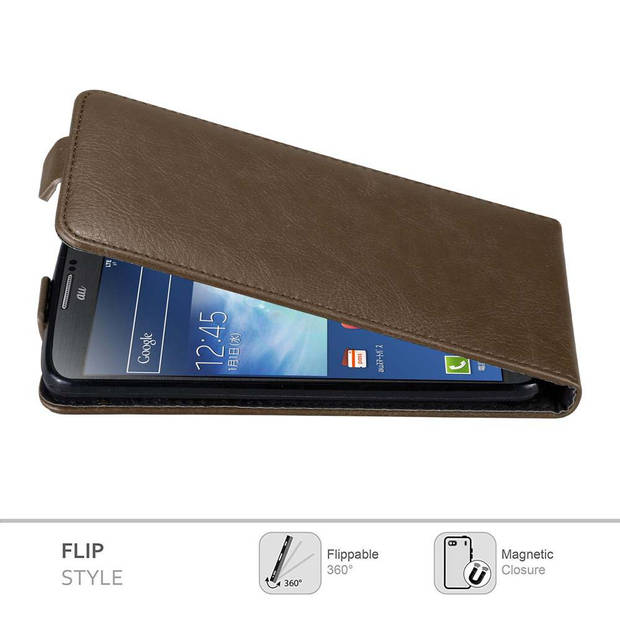 Cadorabo Hoesje geschikt voor Samsung Galaxy NOTE 3 in KOFFIE BRUIN - Beschermhoes Flip Case Cover magnetische sluiting