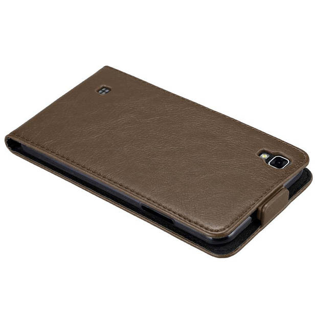 Cadorabo Hoesje geschikt voor LG X POWER in KOFFIE BRUIN - Beschermhoes Flip Case Cover magnetische sluiting