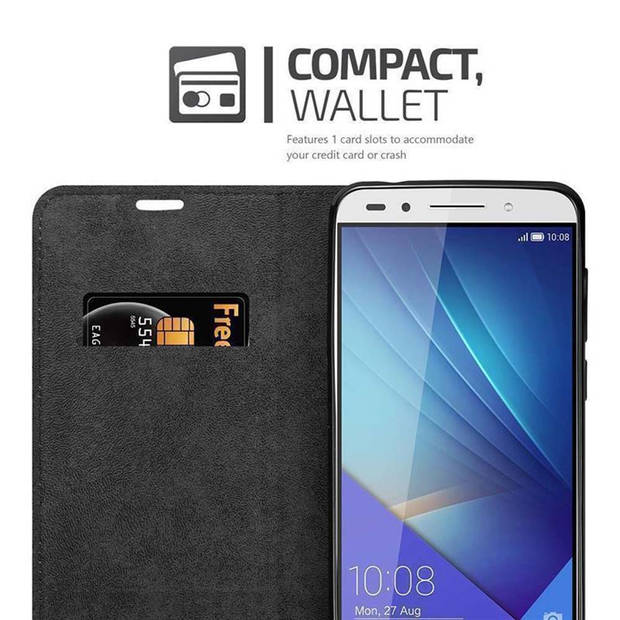 Cadorabo Hoesje geschikt voor Honor 7 in KOFFIE BRUIN - Beschermhoes Case magnetische sluiting Cover