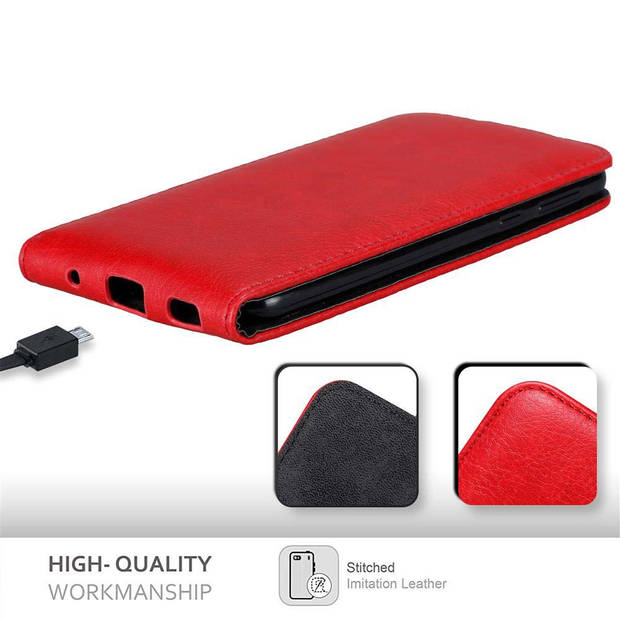 Cadorabo Hoesje geschikt voor HTC U PLAY in APPEL ROOD - Beschermhoes Flip Case Cover magnetische sluiting