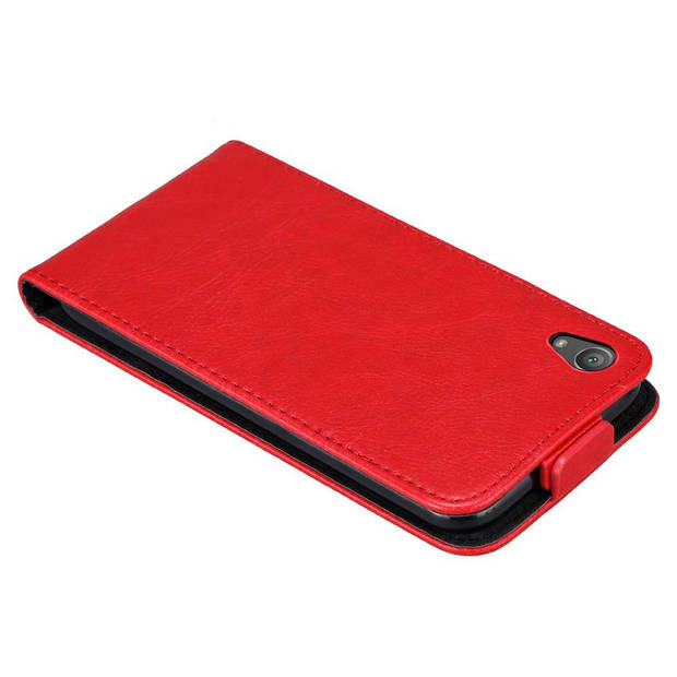 Cadorabo Hoesje geschikt voor Sony Xperia XA1 PLUS in APPEL ROOD - Beschermhoes Flip Case Cover magnetische sluiting