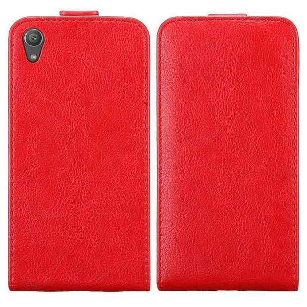 Cadorabo Hoesje geschikt voor Sony Xperia XA1 PLUS in APPEL ROOD - Beschermhoes Flip Case Cover magnetische sluiting