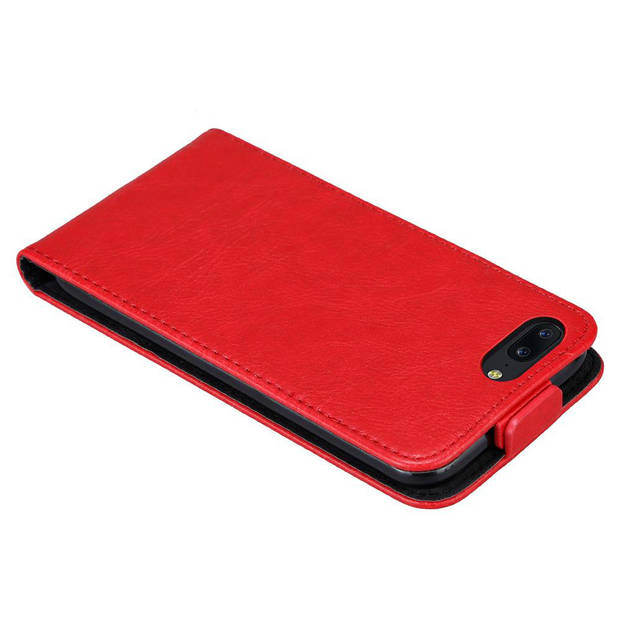 Cadorabo Hoesje geschikt voor OnePlus 5 in APPEL ROOD - Beschermhoes Flip Case Cover magnetische sluiting