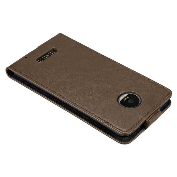 Cadorabo Hoesje geschikt voor Motorola MOTO Z in KOFFIE BRUIN - Beschermhoes Flip Case Cover magnetische sluiting