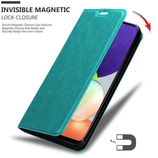 Cadorabo Hoesje geschikt voor Samsung Galaxy A22 4G / M22 / M32 4G in BENZINE TURKOOIS - Beschermhoes Case magnetische