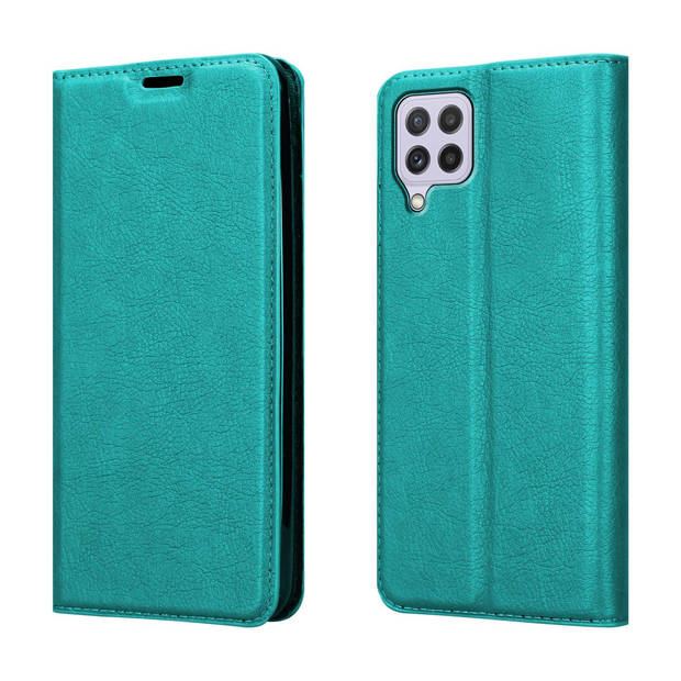 Cadorabo Hoesje geschikt voor Samsung Galaxy A22 4G / M22 / M32 4G in BENZINE TURKOOIS - Beschermhoes Case magnetische