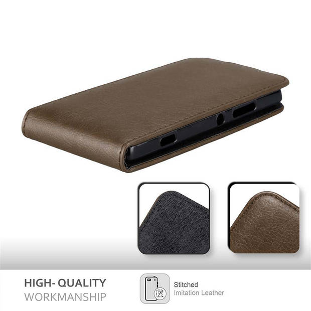 Cadorabo Hoesje geschikt voor Sony Xperia SP in KOFFIE BRUIN - Beschermhoes Flip Case Cover magnetische sluiting