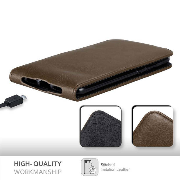 Cadorabo Hoesje geschikt voor Huawei P20 in KOFFIE BRUIN - Beschermhoes Flip Case Cover magnetische sluiting