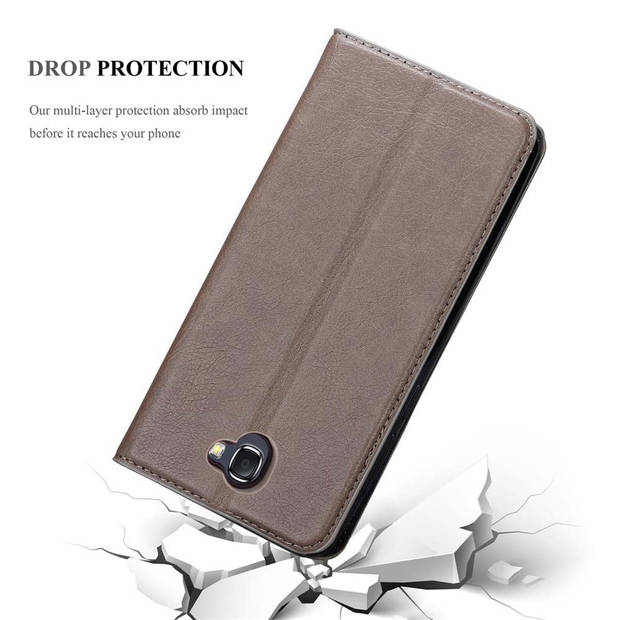 Cadorabo Hoesje geschikt voor Samsung Galaxy NOTE 2 in KOFFIE BRUIN - Beschermhoes Case magnetische sluiting Cover