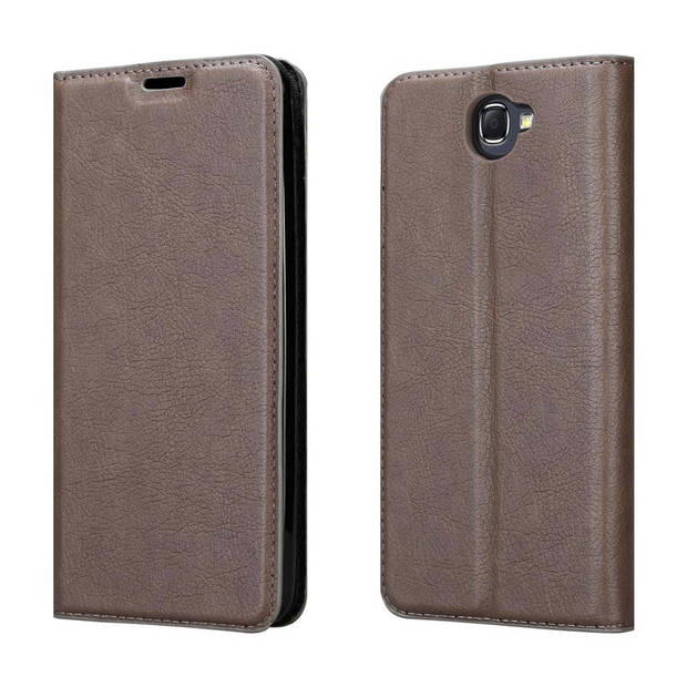 Cadorabo Hoesje geschikt voor Samsung Galaxy NOTE 2 in KOFFIE BRUIN - Beschermhoes Case magnetische sluiting Cover