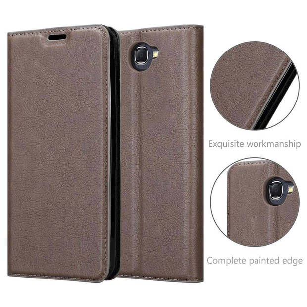 Cadorabo Hoesje geschikt voor Samsung Galaxy NOTE 2 in KOFFIE BRUIN - Beschermhoes Case magnetische sluiting Cover