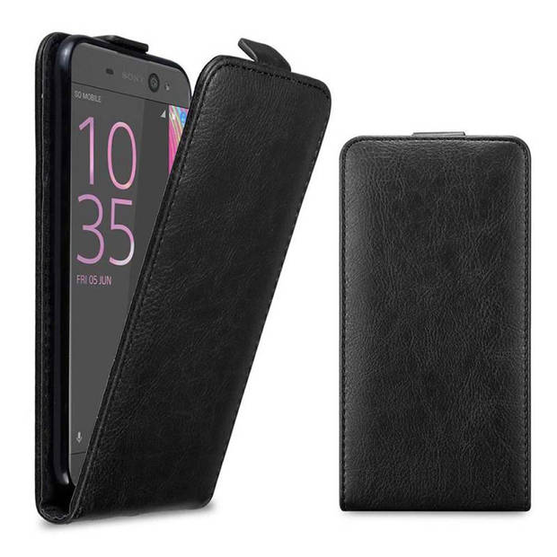 Cadorabo Hoesje geschikt voor Sony Xperia XA ULTRA in ZWARTE NACHT - Beschermhoes Flip Case Cover magnetische sluiting