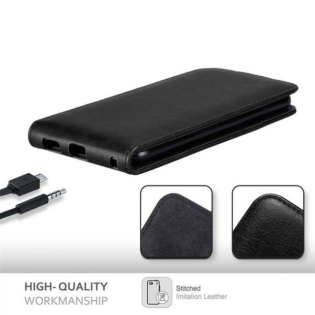 Cadorabo Hoesje geschikt voor Sony Xperia XA ULTRA in ZWARTE NACHT - Beschermhoes Flip Case Cover magnetische sluiting